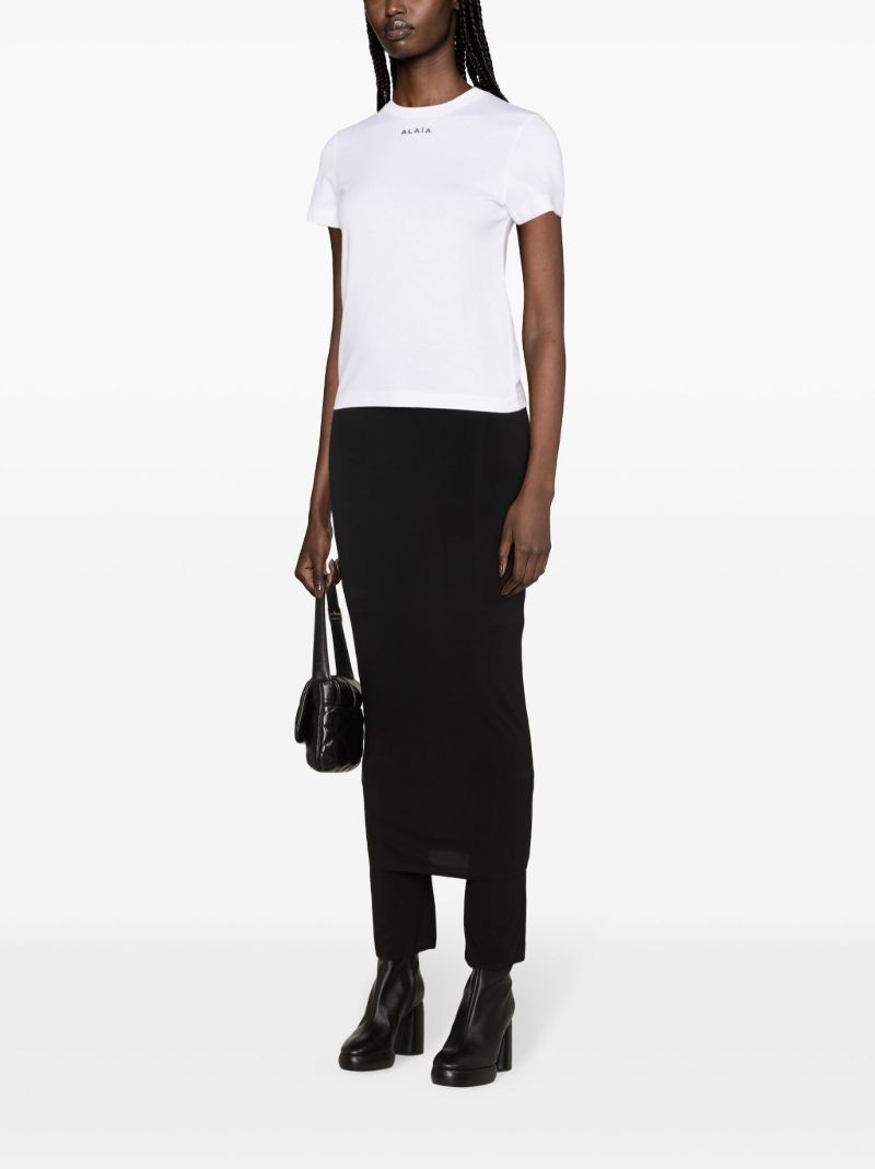 White Logo-embroidered Cotton T-shirt