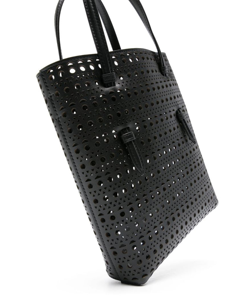 Black Mina Leather Tote Bag