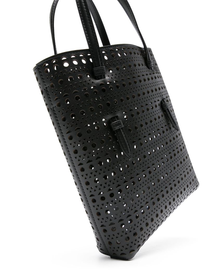 Black Mina Leather Tote Bag