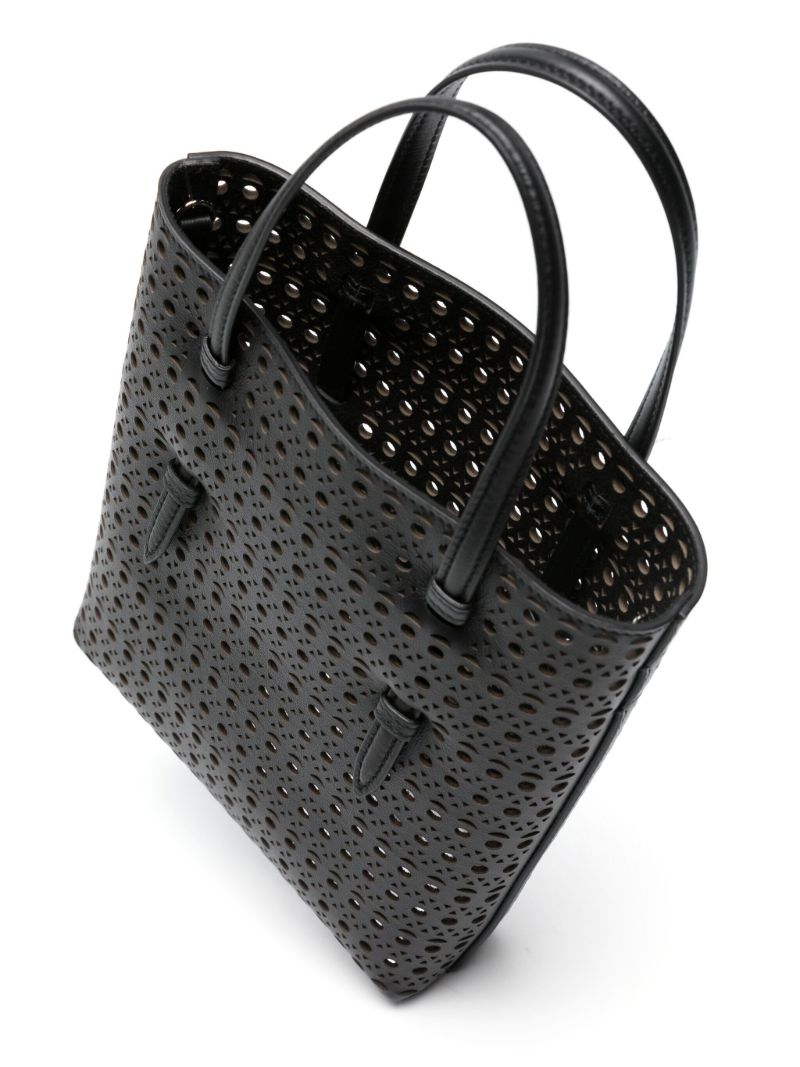 Black Mina Leather Tote Bag