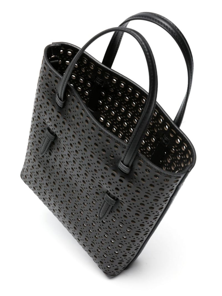 Black Mina Leather Tote Bag