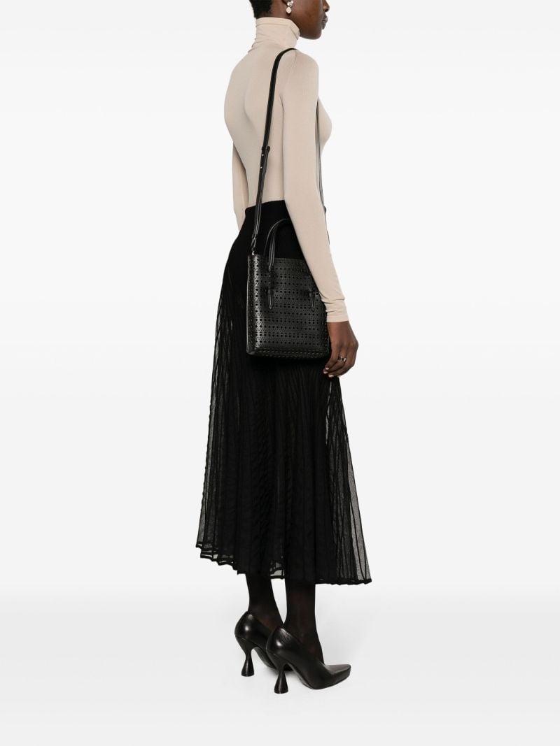 Black Mina Leather Tote Bag