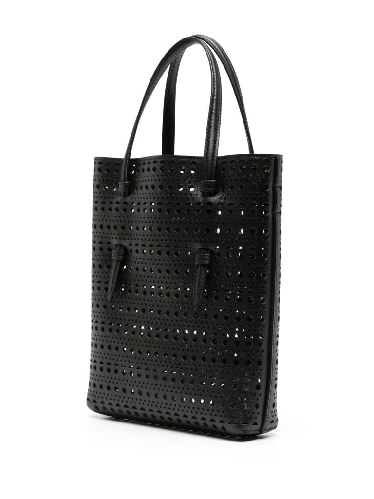 Black Mina Leather Tote Bag