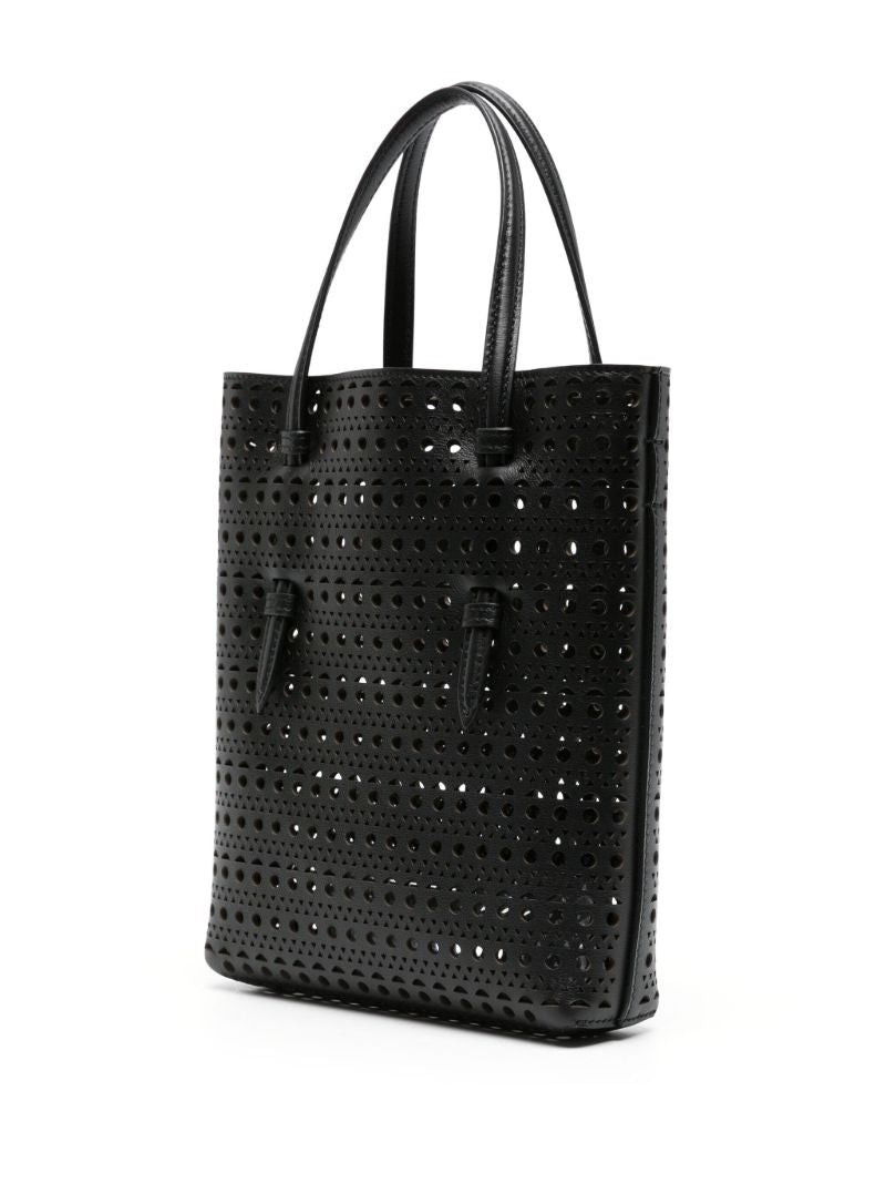 Black Mina Leather Tote Bag