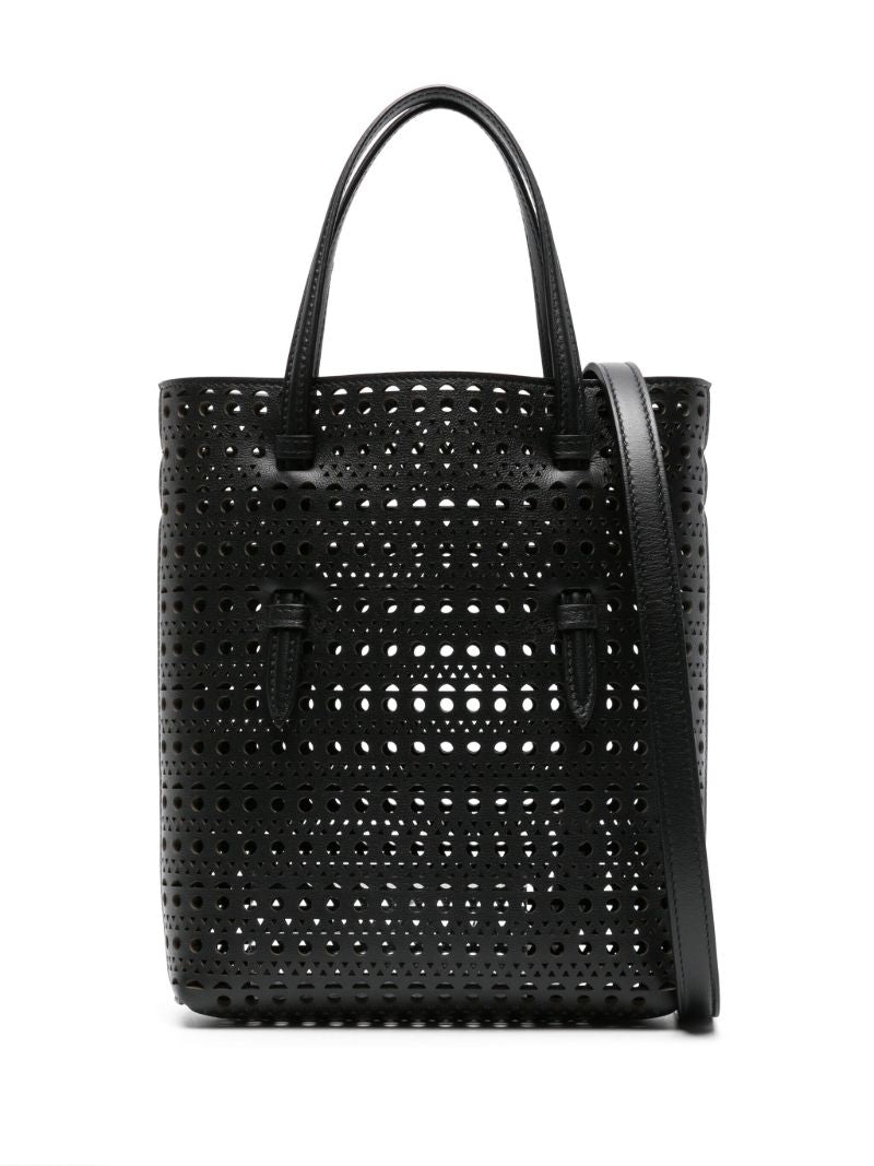 Black Mina Leather Tote Bag