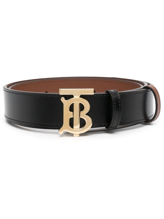 Black Monogram-buckle 30 Reversible Leather Belt