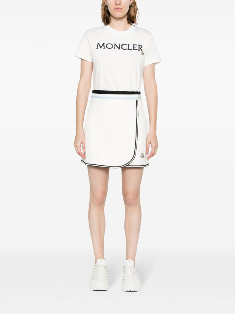 White Wrap Cotton Mini Skirt
