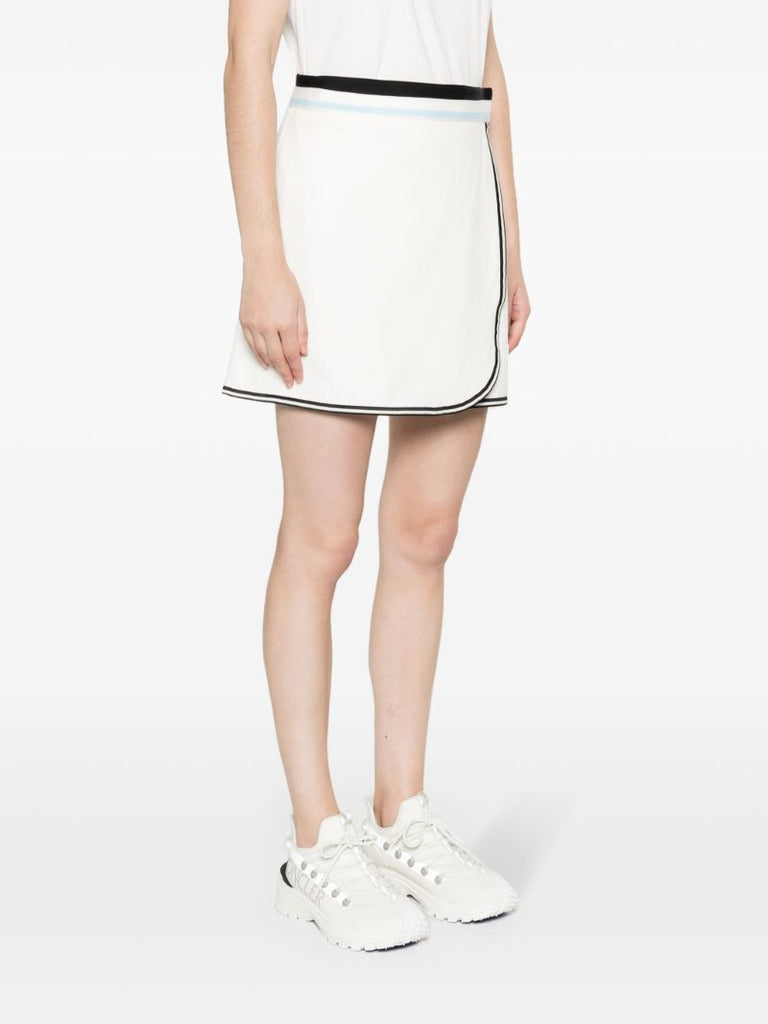 White Wrap Cotton Mini Skirt