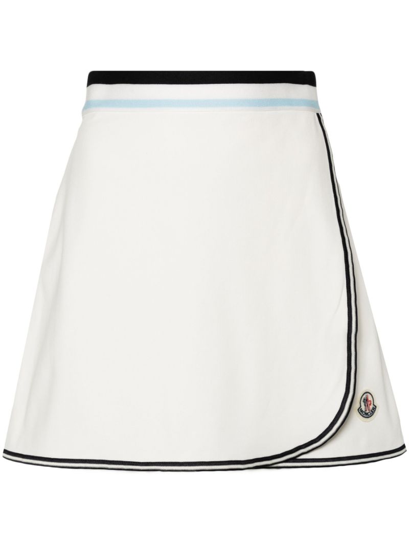 White Wrap Cotton Mini Skirt
