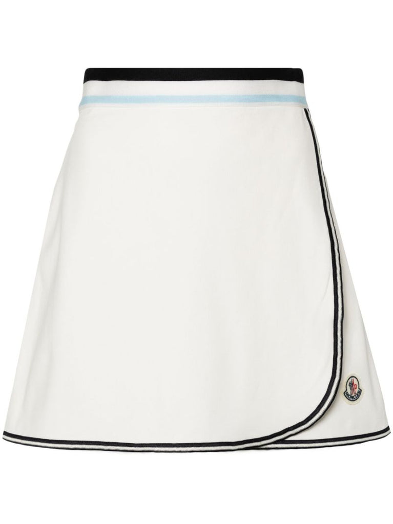 White Wrap Cotton Mini Skirt