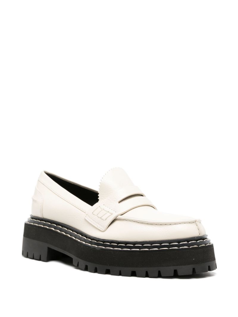 Lug Sole Leather Loafers