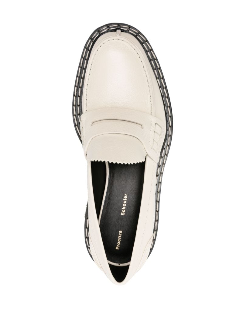 Lug Sole Leather Loafers