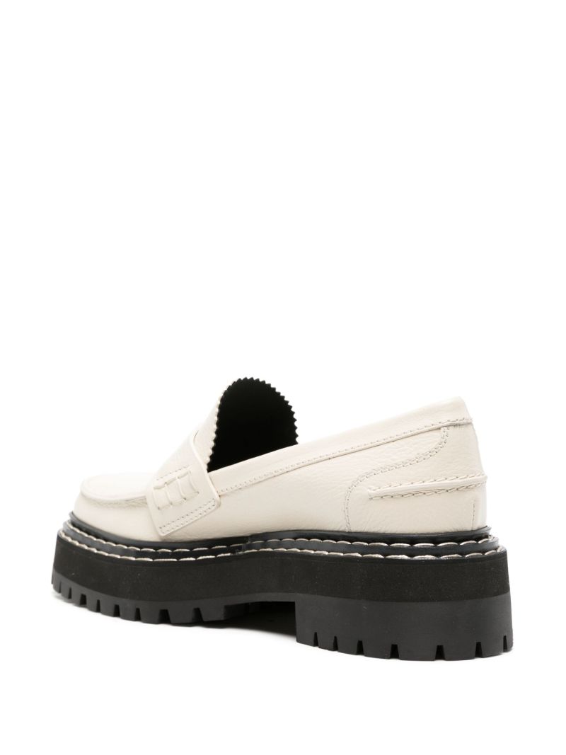 Lug Sole Leather Loafers
