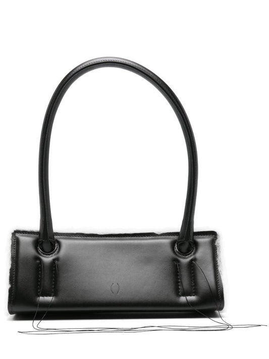 Black Radar Leather Shoulder Bag