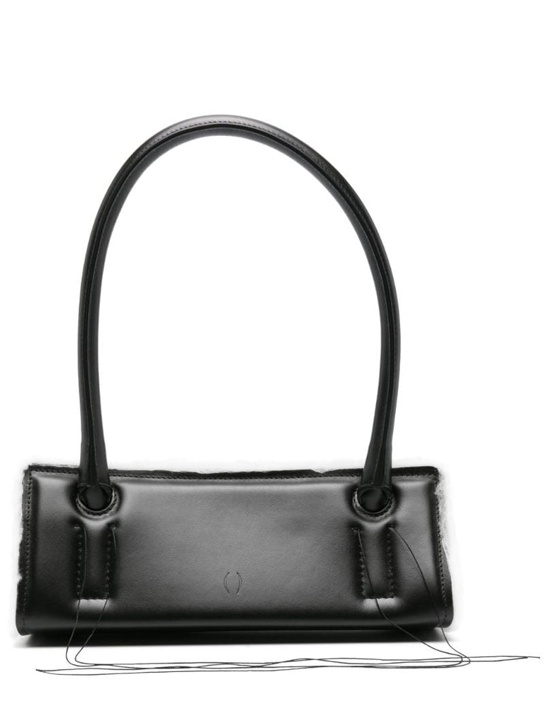 Black Radar Leather Shoulder Bag