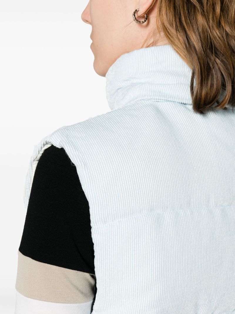 Blue Agelao Quilted Corduroy Gilet