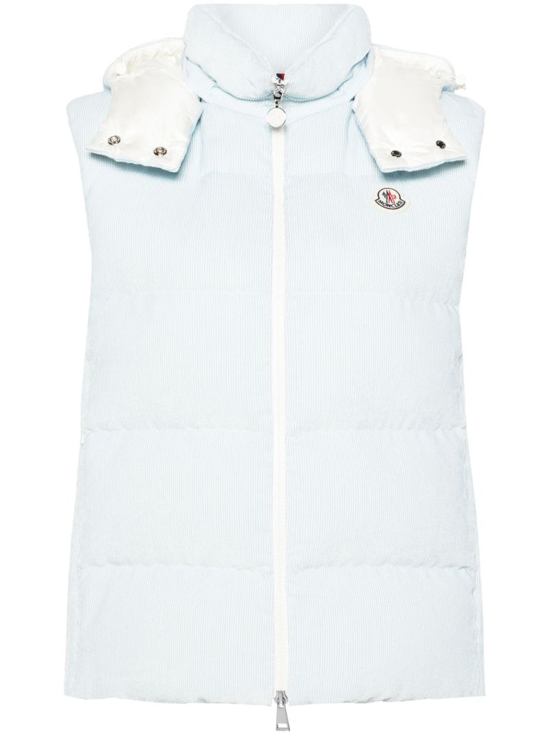 Blue Agelao Quilted Corduroy Gilet