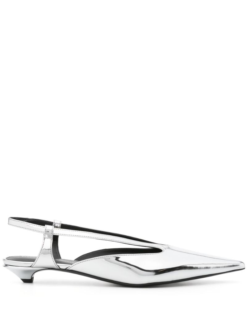 Point 20mm Faux-leather Slingback Pumps