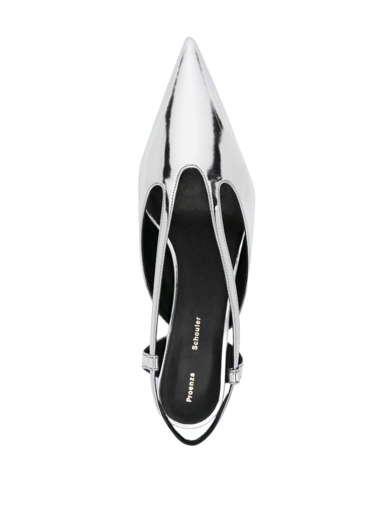 Point 20mm Faux-leather Slingback Pumps
