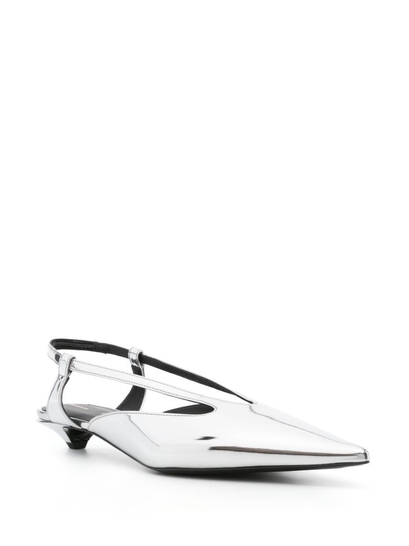 Point 20mm Faux-leather Slingback Pumps