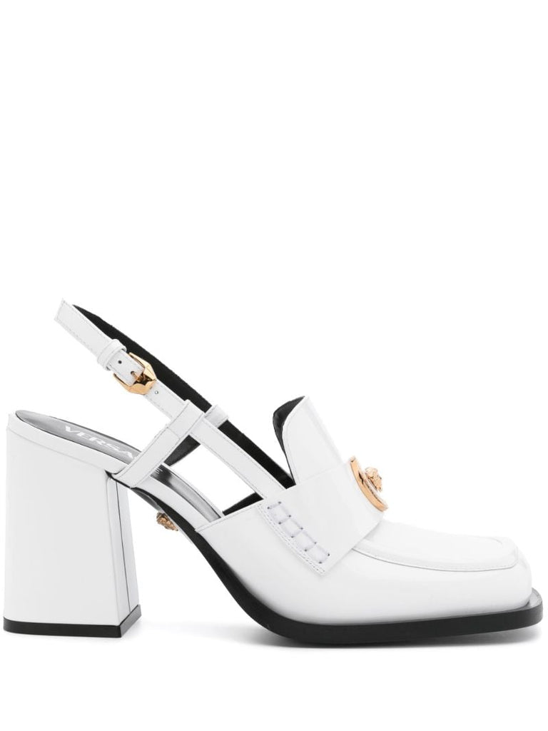 White Medusa Head 85mm Leather Pumps
