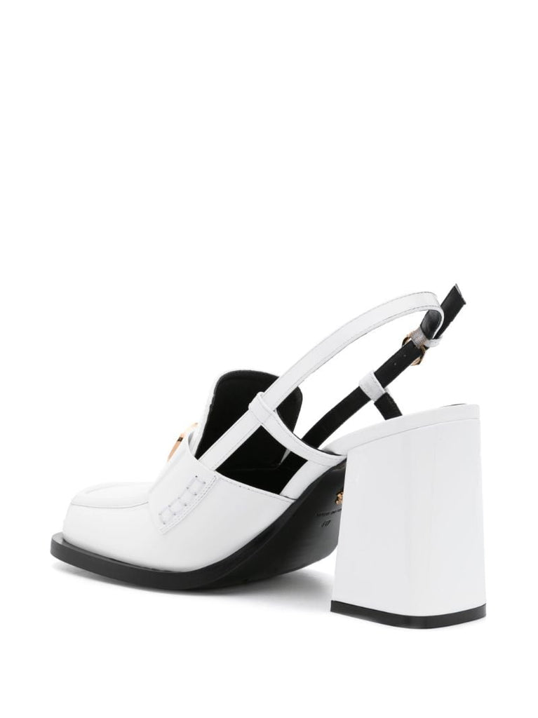 White Medusa Head 85mm Leather Pumps