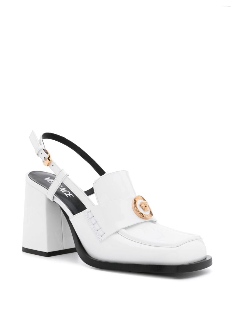 White Medusa Head 85mm Leather Pumps
