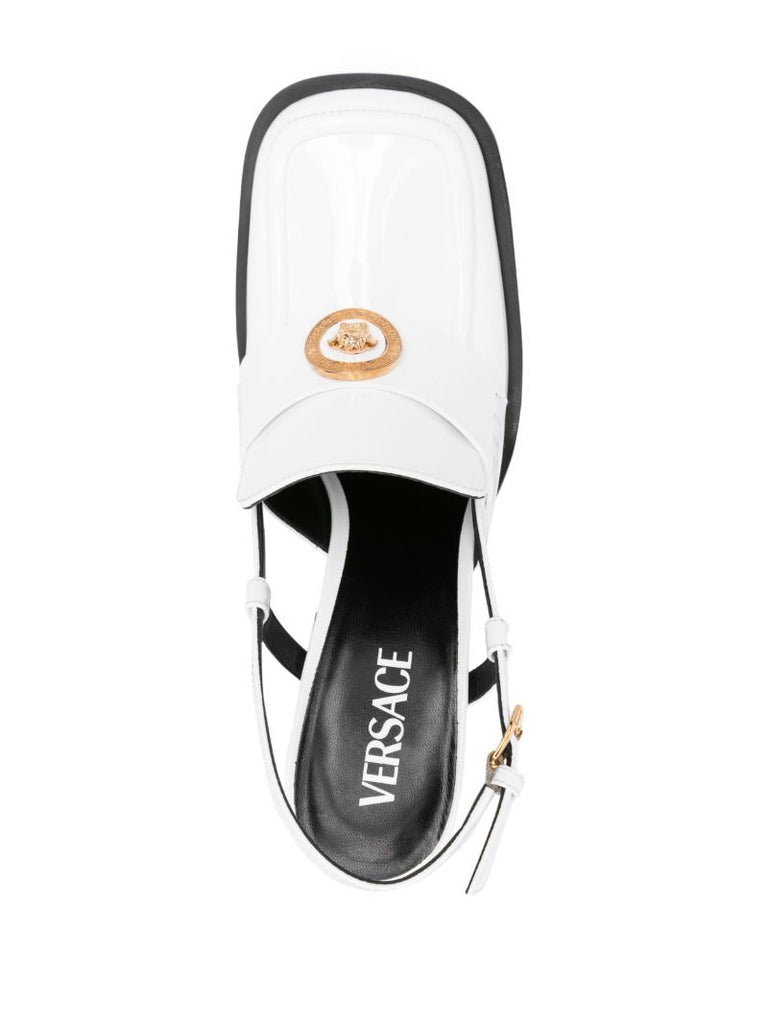 White Medusa Head 85mm Leather Pumps