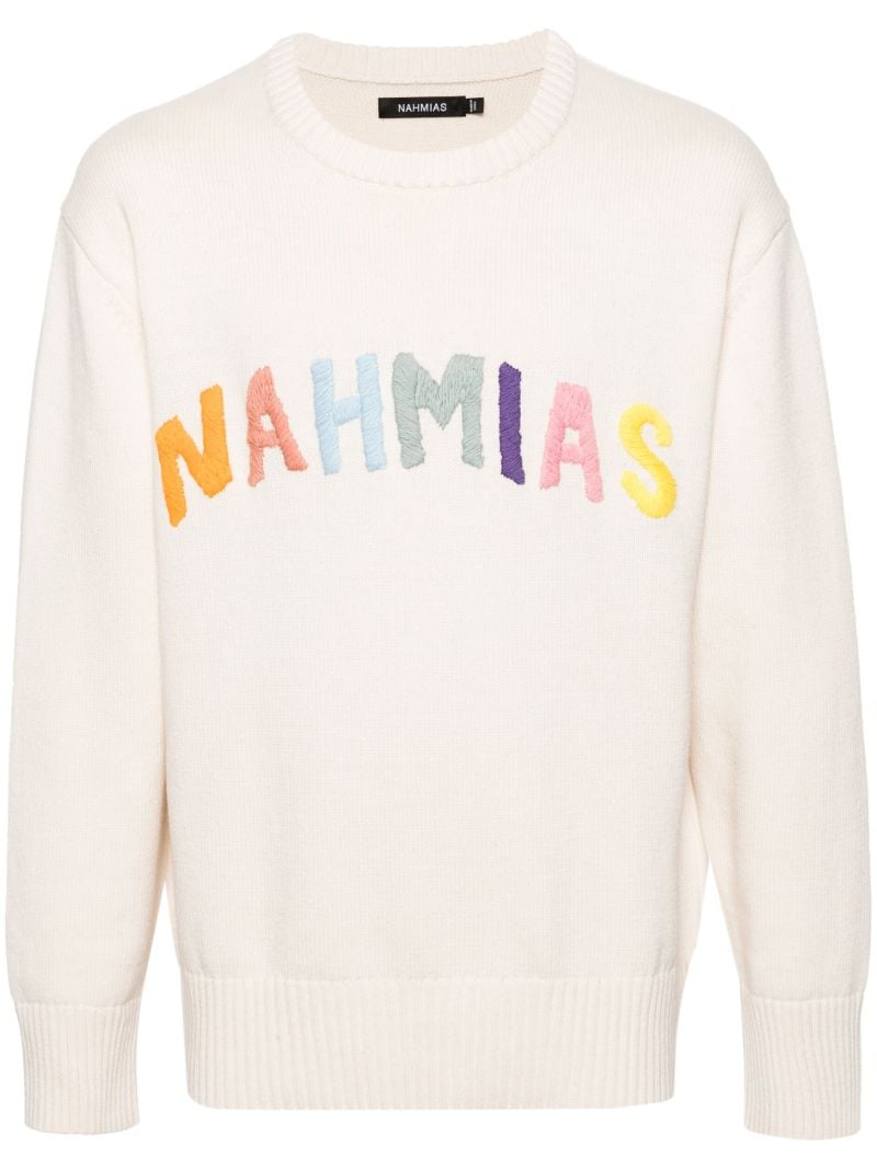 Neutral Rainbow Logo-intarsia Jumper