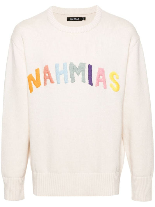 Neutral Rainbow Logo-intarsia Jumper