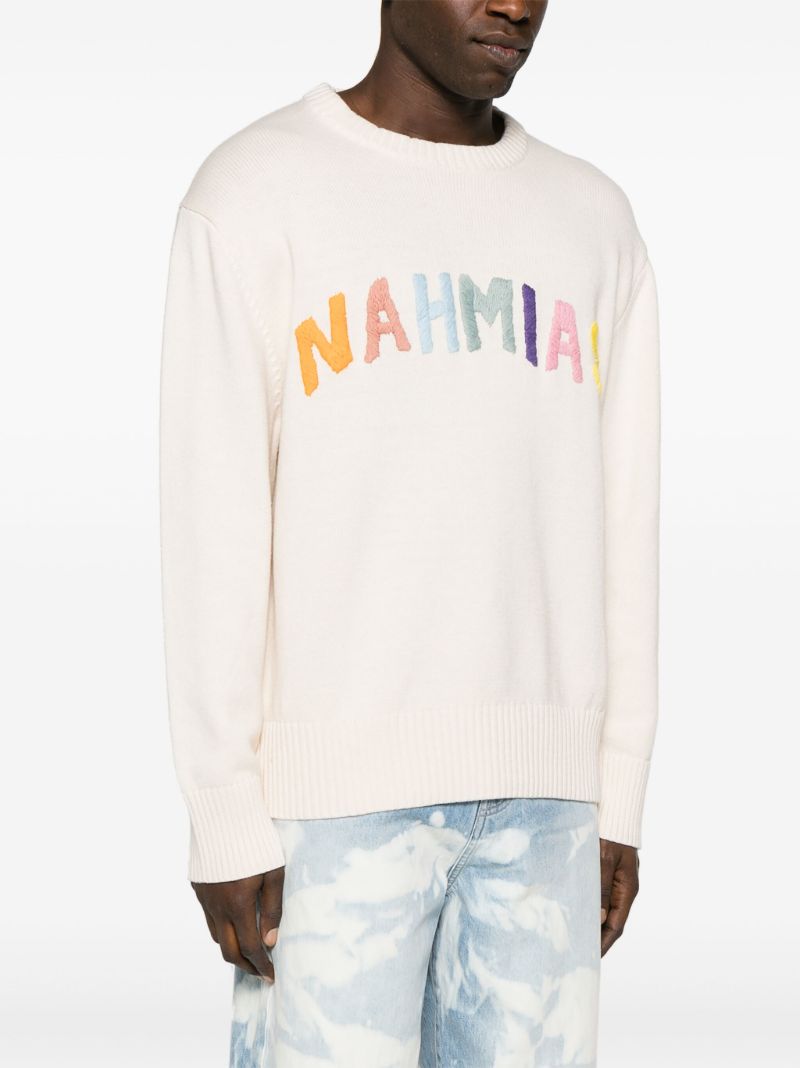 Neutral Rainbow Logo-intarsia Jumper
