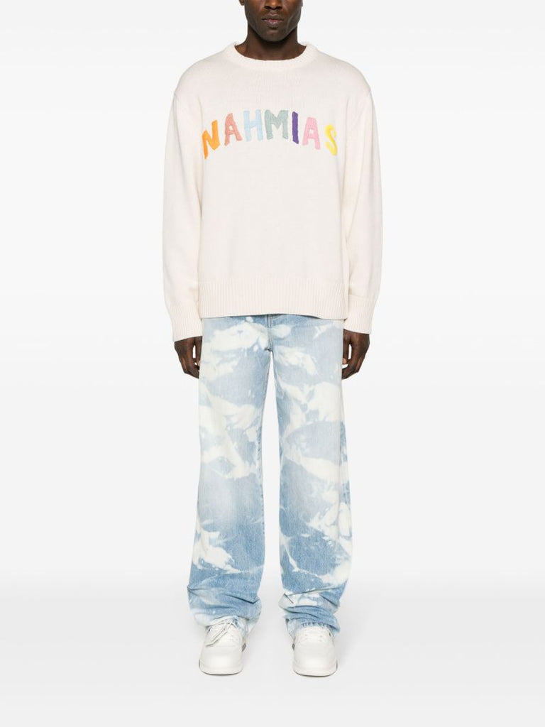 Neutral Rainbow Logo-intarsia Jumper