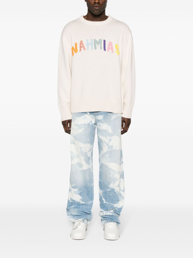 Neutral Rainbow Logo-intarsia Jumper
