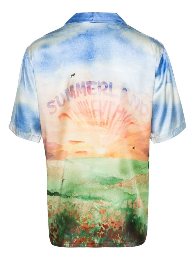 Blue Summerland Sunset Silk Shirt