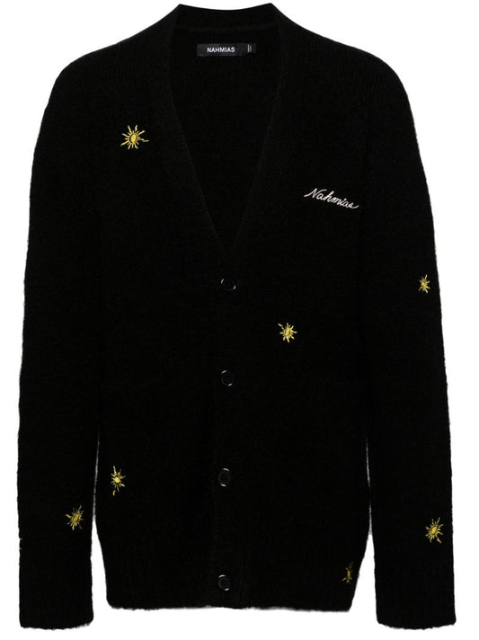 Black Sunshine Logo-embroidered Cardigan