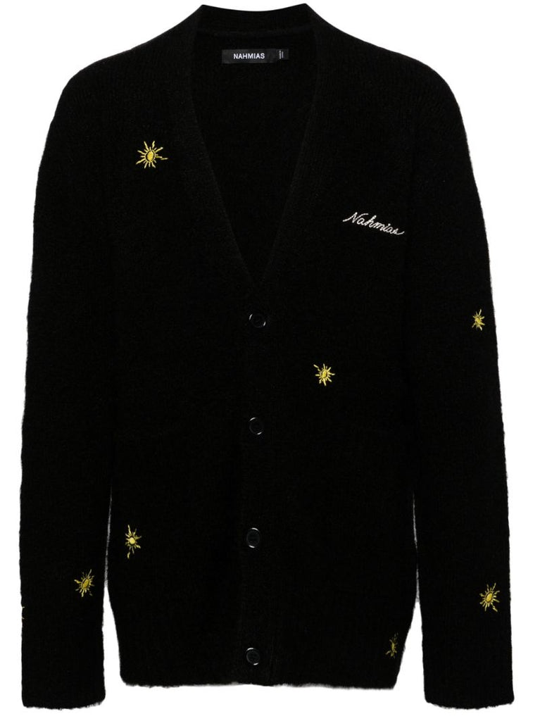 Black Sunshine Logo-embroidered Cardigan