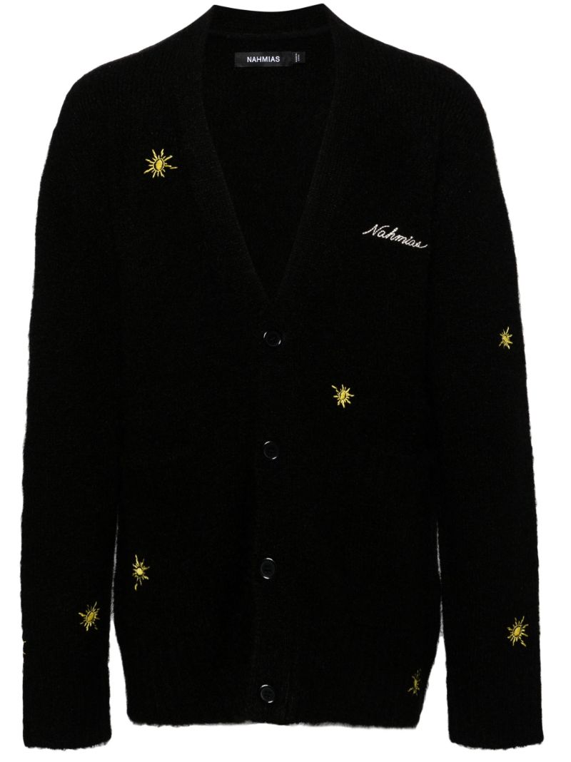 Black Sunshine Logo-embroidered Cardigan