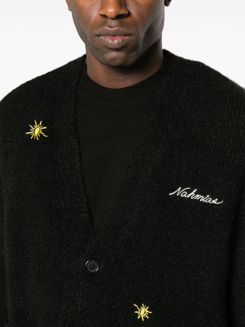 Black Sunshine Logo-embroidered Cardigan