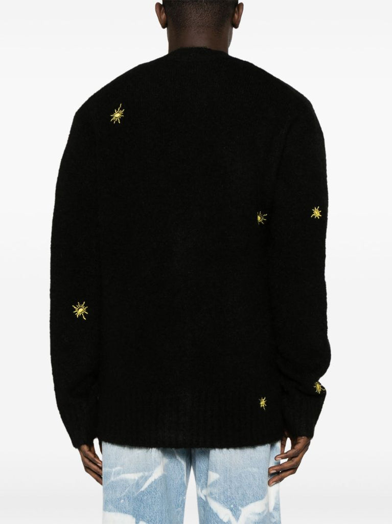 Black Sunshine Logo-embroidered Cardigan