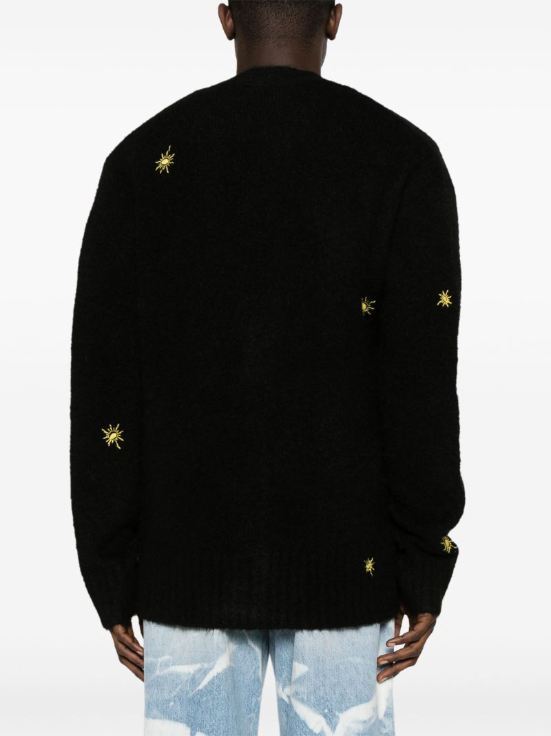 Black Sunshine Logo-embroidered Cardigan