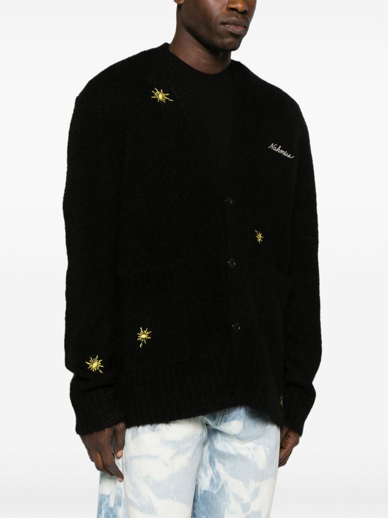 Black Sunshine Logo-embroidered Cardigan