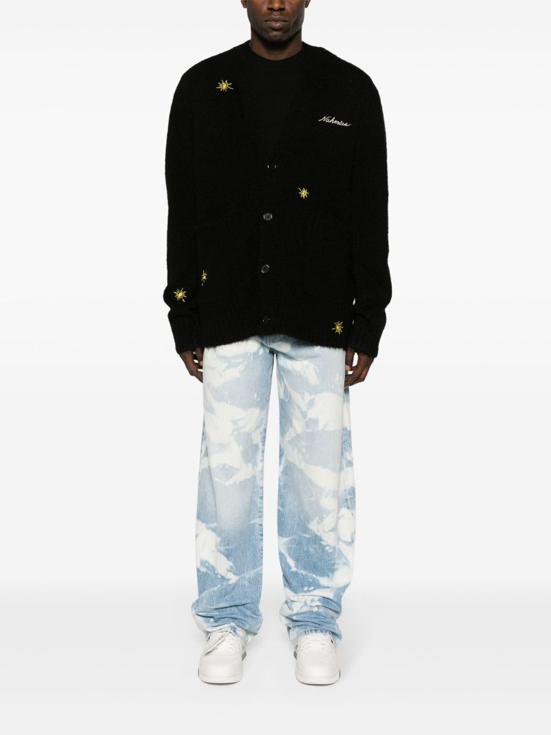 Black Sunshine Logo-embroidered Cardigan
