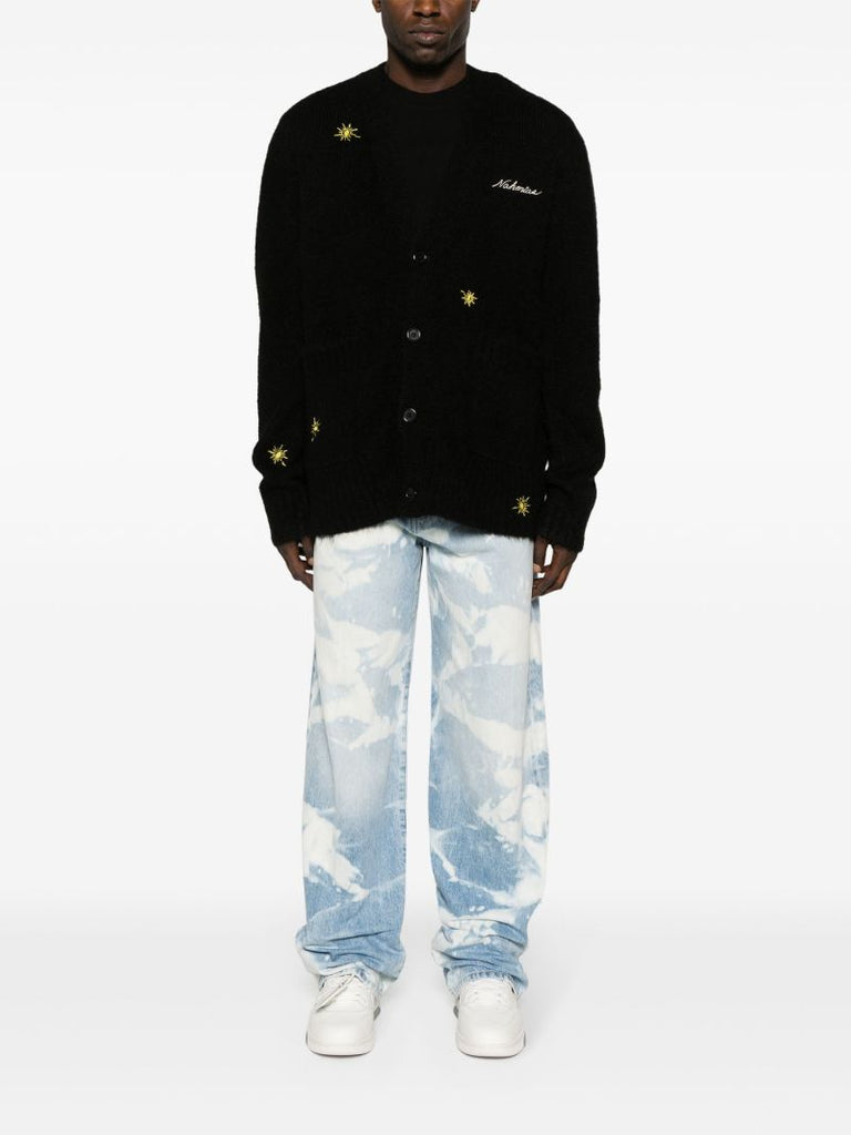 Black Sunshine Logo-embroidered Cardigan