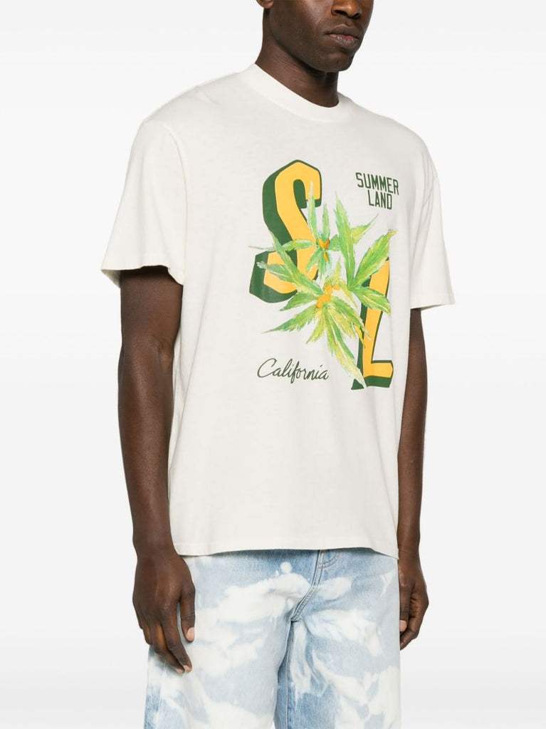 White Cotton Graphic-print T-shirt