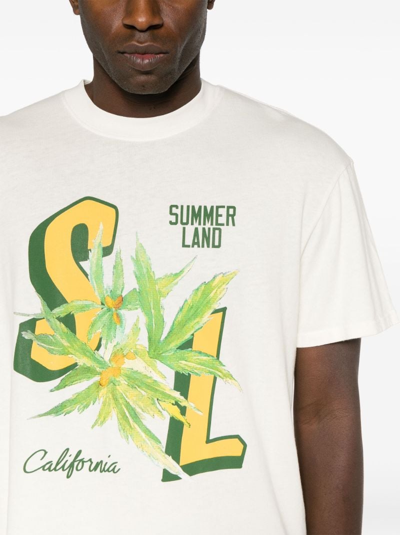 White Cotton Graphic-print T-shirt