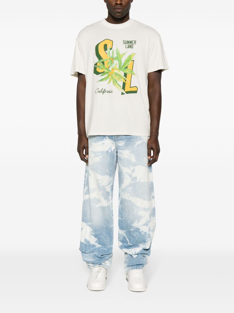 White Cotton Graphic-print T-shirt
