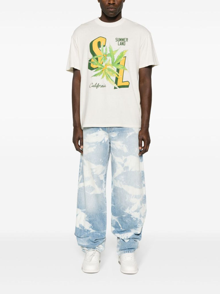 White Cotton Graphic-print T-shirt
