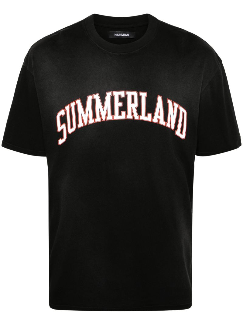 Black Summerland-print Cotton T-shirt