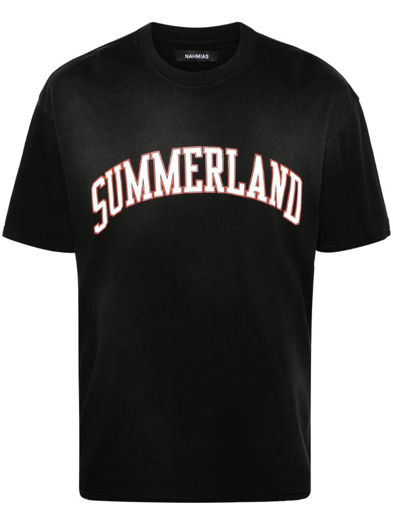 Black Summerland-print Cotton T-shirt
