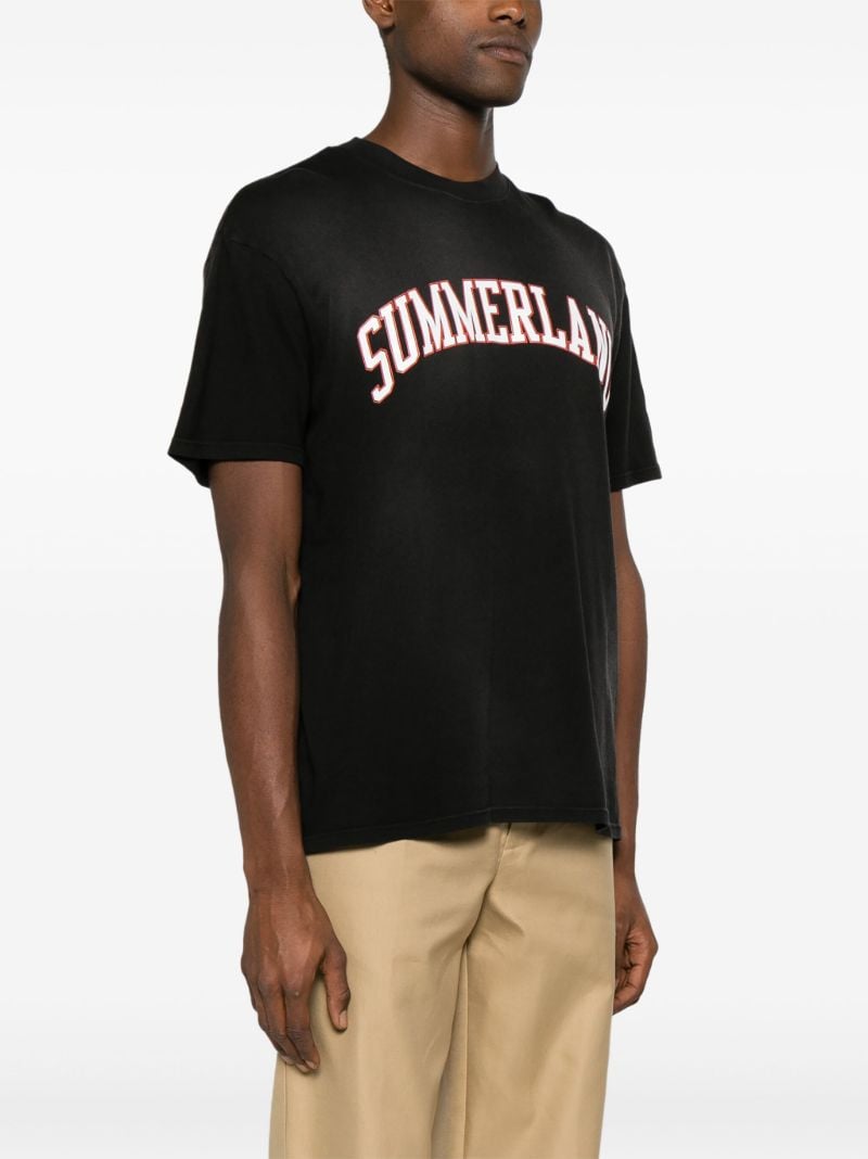 Black Summerland-print Cotton T-shirt